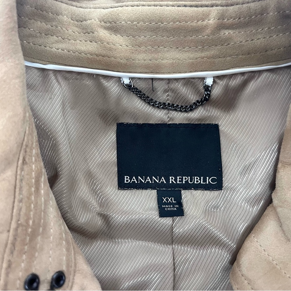 Banana Republic Classic Double Breasted Tan Suede Trench Coat Size XXL - Picture 15 of 15